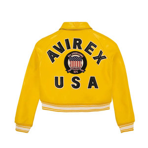 Top Quality Embroidery Street Wear <b>Leather</b> Avirex <b>Jacket</b> Custom Cowhide Genuine <b>Leather</b> Men's Avirex <b>Jackets</b> for <b>Winter</b> - Product Image 2