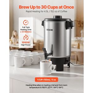 Machine à café commerciale automatique à infusion rapide de 30 tasses (152 oz) avec distributeur de boissons chaudes et robinet anti-goutte 1090W pour le service du thé - Product Image 2