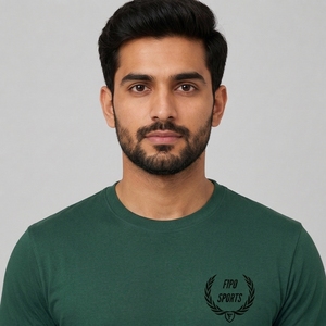 Vêtements décontractés respirants avec logo personnalisé, vente en gros, usine, service OEM pour hommes, coupe classique, tricot uni 100% coton - Product Image 5