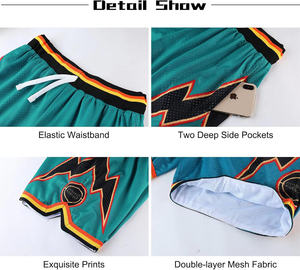 Servicio OEM disponible, pantalones cortos deportivos de baloncesto para hombre, estilo hip hop, malla, 100% poliéster, color liso, casual, multicolor, talla única. - Product Image 6