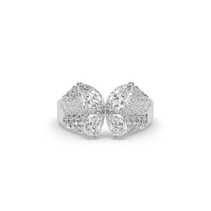 Bague de fiançailles de luxe en or 10K/14K avec diamant de laboratoire poire marquise 2,18 carats taille brillant, design unique et léger - Product Image 2