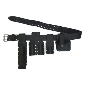 Ceinture d'échafaudage en cuir véritable OEM/ODM, robuste, avec pochette à outils et boucle pour marteau, pour ouvriers du bâtiment professionnels. - Product Image 4