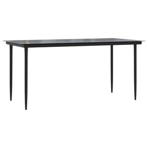 Ensemble de salle à manger de jardin gris avec coussins bleu marine comprenant table et chaises - Product Image 3