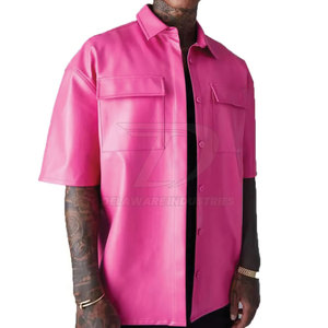 Camisa de cuero para hombre, corte ajustado, nuevo diseño, elegante, informal, estilo urbano, para un atuendo moderno. - Product Image 2