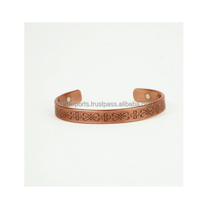 Auténtica Pulsera de Cobre Sólido, Kada Tradicional Hecha a Mano, Joyería de Moda Ajustable, Chapada en Cobre Antiguo, Unisex, Moderna - Product Image 1