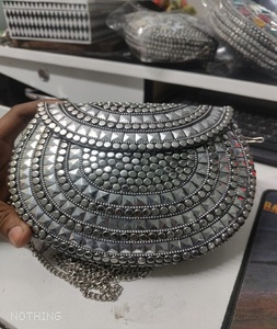 Handmade Designer <b>silver</b> Brass <b>Clutch</b> Exclusive Ladies Evening <b>Bag</b> for Special Occasions for Bridal Use from f s international - Product Image 2