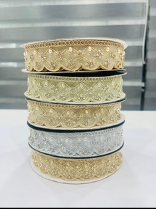Elegant Floral Embroidered Lace Trim With Pearl <b>Sequins</b> 2 To 2 7/8 Inch For Dress Garment Accessories - Product Image 5