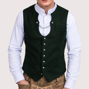 Gilet bavarois pour homme, style Oktoberfest, décontracté et élégant, réversible, 100% polyester, broderie, respirant, chaud pour l'hiver, costumes fantaisie d'automne - Product Image 3
