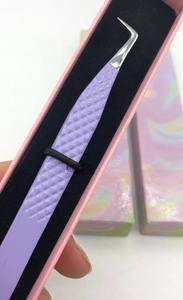 Vired Impex Precision Durable Stainless Steel Eyebrow Tweezers Pink Curved Tip <b>Smooth</b> Surface Makeup <b>Tool</b> - Product Image 6