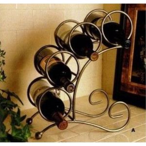 Porte-vin moderne en métal noir, minimaliste, pour 8 bouteilles, support à vin géométrique en fer pour comptoir, décoration de la maison, cuisine - Product Image 6