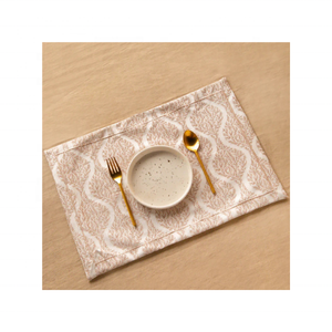 Trendy 100% GOTS Certified Cotton Jacquard <b>Placemats</b> Half White Silver Floral Embroidered Boho-Inspired Modern Tables 14 X 18 - Product Image 2