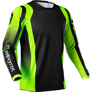 Maillot de course personnalisé de haute qualité en Spandex/Polyester sublimé, écologique, respirant, à manches longues, pour moto et sports automobiles - Product Image 1