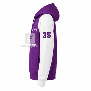 Sudadera con capucha personalizada para mujer del Consejo NCNW, con logo bordado en la parte delantera, color morado y blanco, manga corta, de algodón, para mujer. - Product Image 3