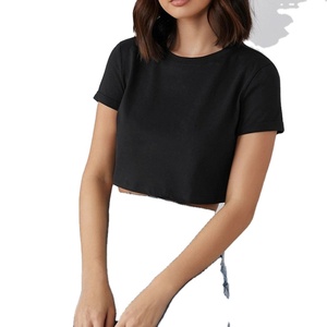 เสื้อครอปท็อปผู้หญิง ผ้าฝ้ายยืดหยุ่น 100% รีไซเคิล คุณภาพสูง ออกแบบทรงโอเวอร์ไซส์ตามสั่ง ขายส่ง ฤดูร้อน 2025 - Product Image 6