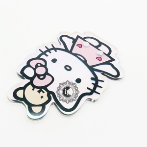 Alta calidad Hello Kitty Arco Iris sombreado papel acrílico Placa de pestañas imán sostenible Lash Tile pinzas titular con etiqueta privada - Product Image 3