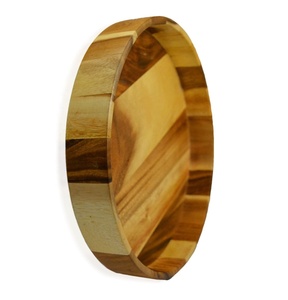 Vendedor caliente, bandeja de servicio de madera hecha a mano Natural de tamaño personalizado, madera de acacia ecológica para desayuno, uso en restaurante de Hotel en casa - Product Image 5