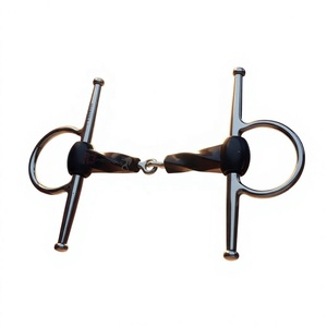 Riaz Jamal  International Mors de cheval en acier inoxydable et caoutchouc à torsion lente, à joues pleines, avec anneaux pehlam/gaga / mors D - Product Image 5