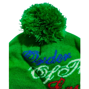 Customized Green Hand Knitted Beanie <b>Hat</b> Pom Pom Unisex Adult Winter Casual <b>Cap</b> Polyester/Cotton Solid Color Letter Pattern - Product Image 6
