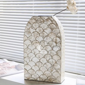 Compre jarrón de nácar, decoración artesanal de lujo para casas modernas y costeras para artesanía de mesa de consola - Product Image 3