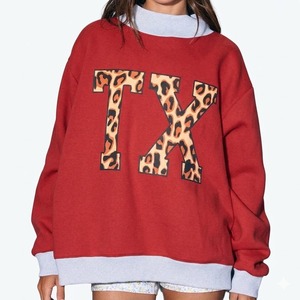 Sweat-shirt col rond en coton premium pour femme, grande taille, style streetwear, avec logo imprimé personnalisé et tie-dye - Product Image 1