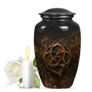 Urnas de cremación cósmica de metal para cenizas humanas para adultos para entierro funerario urnas de cremación en el hogar para cenizas humanas (negro) - Product Image 5