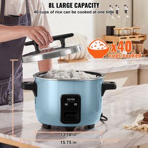 Cuociriso Commerciale da 40 Tazze con Pentola Interna Antiaderente Grande da 8,45 Qt/8 Litri, Cottura Rapida, Attrezzatura da Cucina Professionale - Product Image 3