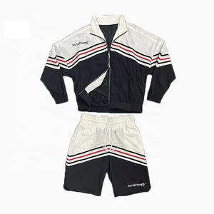 Heavy Weight Two Piece <b>Shorts</b> Sets Windbreaker Hoodie <b>Short</b> Set for <b>Men</b> Customize <b>Patches</b> With Pockets - Product Image 5