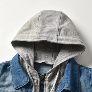 Spring and Autumn Children's Denim Hoodie Baby Kids Boys Casual Cardigan <b>Jackets</b> - Product Image 3