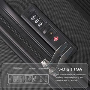 Set di Valigie Premium in ABS Nero a 3 Pezzi - Valigie da 20", 24", 28" con Manico Multi-Posizione, Ruote Silenziose Girevoli, Approvato TSA - Product Image 5