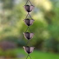 Chaîne de pluie en métal personnalisable de qualité export, finition thermolaquée, décor de jardin suspendu fait main, design moderne, drainage