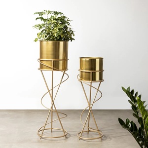 Soportes Minimalistas de Metal para Plantas con Macetas Blancas para Plantas Verdes de Interior, Diseño Geométrico para Decoración Moderna del Hogar - Product Image 4