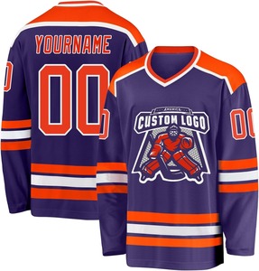 Vente en gros de nouveaux maillots de hockey sur glace personnalisés, uniforme d'équipe sublimé, 100% polyester respirant, séchage rapide, logo personnalisé OEM Pakistan - Product Image 3
