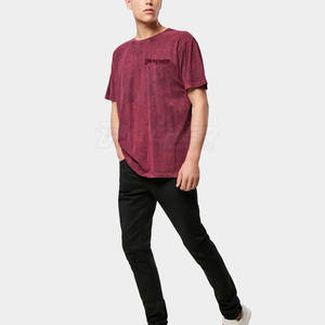 Camiseta Moderna para Hombre con Lavado Ácido, Costuras Resistentes, Tacto Suave, Estilo Casual Relajado, Prenda Esencial de Moda Urbana - Product Image 5