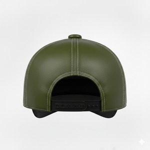 Gorra de béisbol unisex de cuero verde oliva, informal, de colores sólidos, talla para adultos 58-60C - Product Image 2