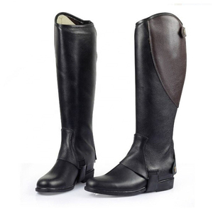 New High Quality Western <b>Half</b> Horse Riding <b>Chaps</b> Protection Girth Spurs Stirrups Whips for Men Women Genuine Leather - Product Image 2