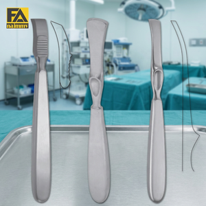 เครื่องมือผ่าตัดแบบโค้ง Farabeuf Elevator Curved Raspatory ขนาด 11 มม. สำหรับการผ่าตัดทั่วไป ใช้งานด้วยมือ นำกลับมาใช้ใหม่ได้ ได้รับการรับรองมาตรฐาน CE - Product Image 2