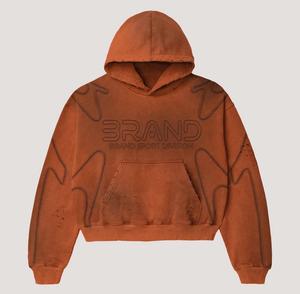 Hoodie personnalisé à impression sérigraphique, manches longues, dernières arrivées, hoodies pour hommes, impression sérigraphique vintage, effet délavé - Product Image 5