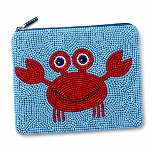 Monedero de cristal con cuentas de cangrejo hecho a mano al por mayor, cartera con cremallera de animales marinos, regalo de playa, mini para mujer, OEM ODM - Product Image 3