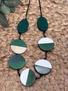 MN Exports Handmade Wooden Geometric Boho Style Pendant <b>Necklace</b> with Pave Setting for Women Wedding <b>Statement</b> Jewelry - Product Image 6