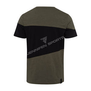 เสื้อยืดผู้ชายคุณภาพสูง สีทูโทน แฟชั่นลำลอง รับออกแบบโลโก้ OEM พิมพ์ลายตามสั่ง ระบายอากาศได้ดี น้ำหนักเบา ผ้าเจอร์ซีย์คอตตอน 100% - Product Image 2