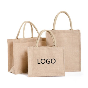 High Quality Reusable <b>Waterproof</b> Jute Gunny Custom Logo Shopping <b>Tote</b> Outdoor Beach <b>Bag</b> for Gifts Women's <b>Tote</b> <b>Bags</b> - Product Image 1