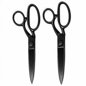 Black Stainless Steel Tailor Scissors Smooth <b>Edge</b> Fabric Sewing Shears <b>Plastic</b> Handle Industrial Grade - Product Image 6
