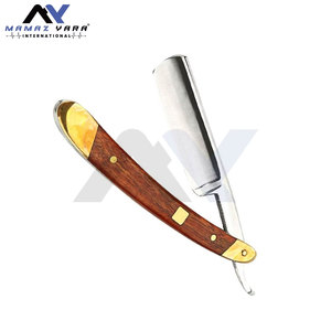 Rasoir manuel pliant en acier inoxydable de style turc, très vendu, avec manche en bois pour salon et usage domestique - Product Image 4