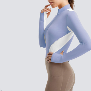Top Trending Women’s Riding Shirt Zipper Design Quick Dry Anti Wrinkle Flexible Slim Fit Equestrian Horse Riding <b>Base</b> <b>Layer</b> - Product Image 2