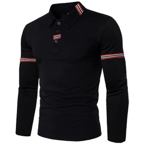 Camisetas polo de manga larga para hombre, 100% algodón de alta calidad, con impresión personalizada y logotipo bordado. - Product Image 3