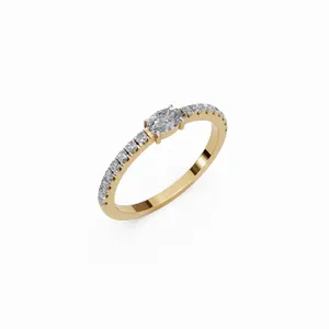 Anillo de Diamante Solitario Cultivado en Laboratorio, Redondo y Ovalado, en Oro Amarillo de 18K, 17 Piezas, Joyería de Lujo para Mujer con Certificación IGI - Product Image 5