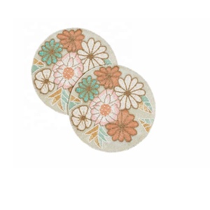 แผ่นรองแก้วลูกปัดทรงกลมหลากสีสำหรับวางบนโต๊ะกาแฟผ้าปูโต๊ะทำจากแก้วลูกปัดเสื่อโต๊ะในครัวขายส่ง - Product Image 1