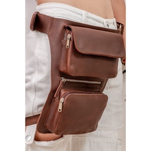 Riñonera de cuero genuino LW para hombre y mujer, riñonera de estilo vaquero occidental con cierre de botones, riñonera del mismo estilo Lulu, riñonera en todas partes - Product Image 1