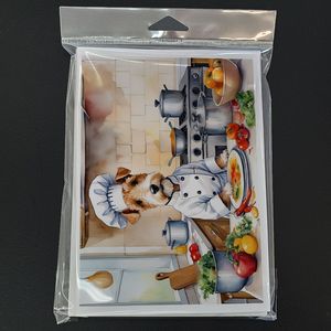 Fox Terrier the Chef Whimsical A7 Tamaño 5x7 Tarjetas de notas en blanco Paquete de 8 tarjetas de felicitación con sobres - Product Image 3