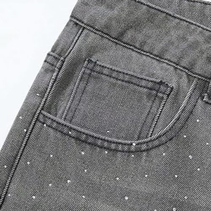 Pantalones Cortos de Mezclilla Grises para Hombre, Cintura Alta, Cierre de Botones, Estilo Casual, 100% Algodón Tejido, Dobladillo Deshilachado, Bolsillos, Alta Calidad - Product Image 6
